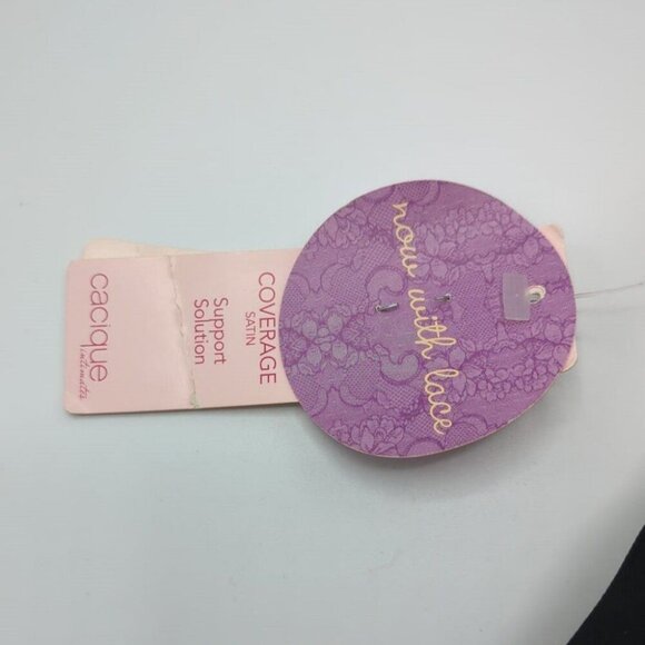 NEW Cacique Lane Bryant Womens Bra Smooth Satin Full Coverage Lace 46DDD Black - Picture 9 of 10